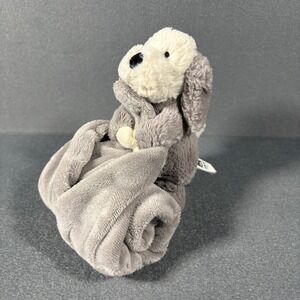 Jellycat Smudge Puppy Dog Lovey Soother Gray White London Security Blanket Plush